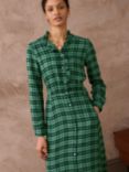 Brora Plaid Linen Blend Shirt Dress