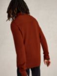 White Stuff Newport Men's Merino Funnel Neck Jumper, Mid Orange