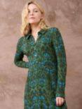 Brora Liberty Print Jersey Shirt Dress, Emerald/Peacock