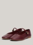 Tommy Hilfiger Leather Mary Jane Ballet Flats, Deep Rouge