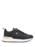 Tommy Hilfiger Feminine Leather Runner Trainers, Black