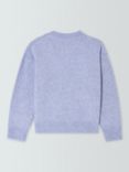 John Lewis Kids' Flowers Knit Jumper, Light Blue