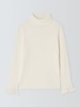 John Lewis Kids' Rollneck Ruffle Cuffle Knit Top