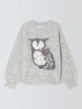 John Lewis Kids' Owl Knit Jumper, Grey