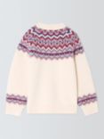 John Lewis Kids' Fair Isle Sparkle Knit Jumper, Cream