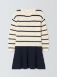 John Lewis Kids' Stripe Knit Half & Half Dress, Multi