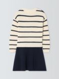 John Lewis Kids' Stripe Knit Half & Half Dress, Multi