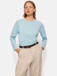 Jigsaw Cotton Luxe Raglan Sleeve Top, Cool Blue