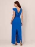 Adrianna Papell Knit Crepe Rufle Maxi Dress, Cool Cobalt