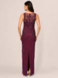 Adrianna Papell Beaded Column Maxi Dress, Cassis