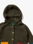 Little Green Radicals Baby Fern Hood Knit Cardigan, Fern Green