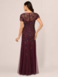 Adrianna Papell Beaded Godet Maxi Dress, Deep Amethyst