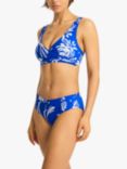 Sea Level Tradewind X Front Bikini Top, Cobalt/White