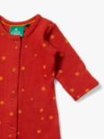 Little Green Radicals Baby Star Organic Cotton Waffle Sleepsuit, Hazelnut Stars