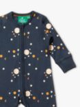 Little Green Radicals Baby Moon Zip Babygrow, Blue/Multi