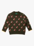 Little Green Radicals Baby Fox Knit Jumper, Red Fox