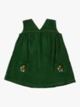 Little Green Radicals Kids' Cotton Cord Pinafore Dress, Vintage Green