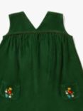 Little Green Radicals Kids' Cotton Cord Pinafore Dress, Vintage Green