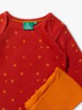 Little Green Radicals Baby Star Organic Cotton Waffle T-Shirt & Joggers Set, Hazelnut Stars