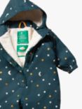 Little Green Radicals Kids' Starry Night Recycled Waterproof All-In-One Winter Suit, Blue/Multi