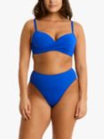 Sea Level Essentials Cross Front Moulded Underwire Bikini Top, Cobalt