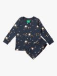 Little Green Radicals Baby Over The Moon Pyjamas, Blue/Multi