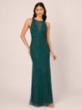 Adrianna Papell Studio Bead Halterneck Maxi Dress, Gem Green