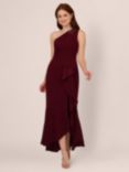 Adrianna Papell Papell Studio Bead Knit Crepe Dress, Blackened Red