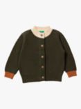 Little Green Radicals Baby Colour Block Knit Cardigan, Fern Green