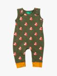 Little Green Radicals Baby Little Fox Dungarees, Green/Multi