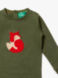 Little Green Radicals Baby Fox Long Sleeve T-Shirt, Green/Multi