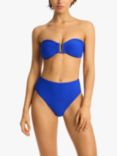 Sea Level Honeycomb U Bar Bandeau Bikini Top, Cobalt