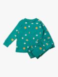 Little Green Radicals Kids' Skies Organic Cotton Pyjama Set,Turquoise Skies