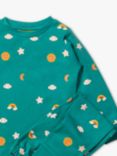 Little Green Radicals Kids' Skies Organic Cotton Pyjama Set,Turquoise Skies