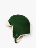 Little Green Radicals Kids' Organic Cotton Corduroy Sherpa Hat, Vintage Green