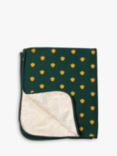 Little Green Radicals Baby Leaves Hooded Blanket, Dark Green