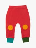 Little Green Radicals Kids' Sun Patch Organic Cotton Joggers, Soft Red Stripes