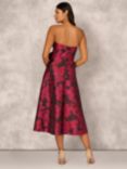 Aidan Mattox by Adrianna Papell Floral Jacquard Midi Dress, Shiraz/Multi