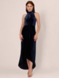 Adrianna Papell Velvet High Low Maxi Dress, Midnight