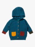 Little Green Radicals Baby Hood Knit Cardigan, Teal