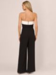 Adrianna by Adrianna Papell Knit Crepe Strapless Jumpsuit, Black/White