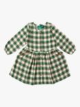 Little Green Radicals Baby Fern Check Pocket Dress, Fern Green