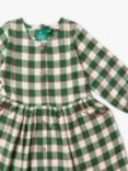 Little Green Radicals Baby Fern Check Pocket Dress, Fern Green