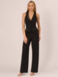 Adrianna by Adrianna Papell Knit Crepe Tuxedo Jumpsuit, Black