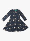 Little Green Radicals Baby Moon Long Sleeve Spinny Dress, Blue/Multi