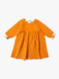 Little Green Radicals Kids' Organic Cotton Corduroy Reversible Pocket Dress, Golden Ochre