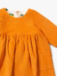 Little Green Radicals Kids' Organic Cotton Corduroy Reversible Pocket Dress, Golden Ochre