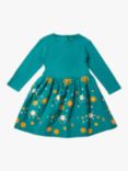 Little Green Radicals Baby Sun Star Long Sleeve Dress, Blue Turquoise