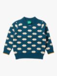 Little Green Radicals Baby Cloud Knit Jumper, Teal Cloud