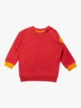 Little Green Radicals Kids' Organic Cotton Raglan Sweatshirt, Soft Red